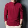Roupas Masculinas Transfronteiriças Temporada Masculina Meia-idade e Jovem Manga Longa Gola Alta Moletom de Lã Camada Base Lã Meia-alta Fino