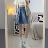 Shorts jeans feminino verão cintura alta fina Coringa slim calças casuais soltas larga perna calças fábrica atacado