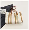 Bolsa de Ombro Feminina Grande Capacidade Estilo Coreano Feminina 2025 Novo Estilo Simples Listras Verticais Bolsa Tote Casual Moda Bolsa de Mão