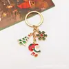 Chaveiro de Natal Enfeites para Pendurar Árvore de Natal Exclusivo Papai Noel Alce Caixa de Presente Sino Bolsa de Joias Pingente