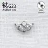 Pendientes de Aleación de Titanio G23 con Diseño Simétrico de Tres Hojas, Tachuelas de Zirconia Microincrustada de Alta Gama, Tachuelas para Labio, Tachuelas para Cartílago de la Oreja Joyería