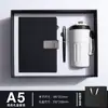 Cuaderno a5 cuaderno con logo personalizado juego de caja de regalo diario para reuniones de negocios cuaderno con cubierta de cuero suave engrosado venta al por mayor