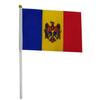 Bandera de Moldavia bandera bandera de mano bandera impresión a doble cara tela de poliéster asta de plástico puede ser fabricantes de muestras
