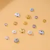 Plata de Ley S925 Chapada en Oro Cortada Florero Portaflores Sombrero de Flor Accesorios Hecho a Mano DIY Collar Manual Pieza de Flor con Cuentas Material Accesorios