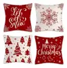 Funda de almohada navideña a cuadros estilo americano, funda de cojín cuadrado a cuadros de copo de nieve de felpa corta, funda de cojín para dormitorio