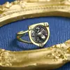 Anillo Abierto de Plata de Ley S925 para Pareja con Diseño de Personalidad de Nicho Anillo para el Dedo Índice Griffin Tailandés de Plata Antigua al por Mayor Europeo y Americano