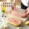 Molde para Cubitos de Hielo de Grado Alimenticio tipo Prensa para Hogar Bandeja de Hielo Refrigerador Casero Congelación Rápida Cubitos de Hielo Caja de Almacenamiento Fácil de Desmoldar