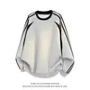 Nueva sudadera con bloques de color de tres rayas para hombre y mujer, estilo deportivo casual de primavera y otoño, top moderno de manga larga con cuello redondo