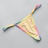 Color fructosa borde arcoíris tanga ajustable seda de hielo explosiones transfronterizas bikini sexy con tela de baño ultrafina para mujer
