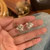 Pendientes de perlas de circonita con microincrustaciones para mujer, aretes únicos, elegantes, retro, de alta calidad, combinables con todo.