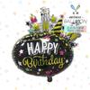 Escudo Transfronterizo Banner de Cumpleaños Capa Globo Ovalado de Papel de Aluminio Azul Fiesta Infantil Decoración de Estrella