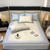 Conjunto de Três Peças de Mat de Seda de Gelo Estampado Digital Classe A Verão Espessado Antibacteriano Lavável Lençol de Cama de Luxo Acessível Mat para Ar Condicionado