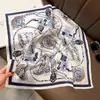 Pañuelo Delgado de Seda de 70 cm con Estampado de Poni, Pañuelo para Mujer, Accesorio para Camisa, Pañuelo para el Cuello, Pañuelo Cuadrado Pequeño, Chal de Alta Gama