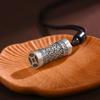 Qianye puede abrir colgante de mantra de dinero de nube auspiciosa de plata tailandesa, colgante de plata esterlina, collar para niños, moda para hombre, personalidad