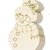 Navidad Bricolaje Astillas de Madera Colgantes de Madera Graffiti Pintado a Mano Decoración Corte Láser Astillas de Madera en Blanco Decoración para Árbol de Navidad