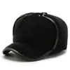 Sombrero estilo Lei Feng de imitación de piel de visón para mediana edad y ancianos, sombrero de algodón de invierno para hombre con visera y protección para las orejas, sombrero para papá para protección contra el frío y calor, sombrero para anciano