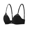 TEMU Lingerie atacado para mulheres europeias e americanas, sutiã de cor sólida transfronteiriço, fecho frontal liso, profundo V sexy, sem aro, bojo fixo