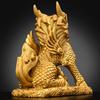 Enfeites de Kirin de Cobre, um Par de Kirins Macho e Fêmea Pisando em Lingotes, Kirin Bagua Decorações de Mesa para Casa e Escritório, Kirin de Fogo