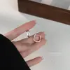 Pendientes Versátiles de Lujo Ligero de Plata de Ley S925 para Mujer, Pendientes de Aro Simples y de Gama Alta con Microincrustaciones, Pendientes de Clip de Moda, Pendientes para Estudiantes, Estilo de Celebridad de Internet