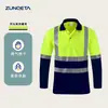 Camisas tipo polo reflectantes de manga larga y corta En20471 con logo personalizado para sitios de construcción, campos petroleros, minería, camisetas de secado rápido, ropa de trabajo
