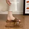 Pantuflas Retro Estilo Francés Forma H para Mujer, Nueva Moda de Verano Versátiles Simples Elegantes Sandalias de Dedo para Playa