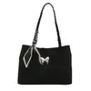 Bolsa Tote Borboleta Estilo Francês para Mulheres, Nova Bolsa Versátil de Ombro e Axila de Grande Capacidade, Adequada para Estudantes Indo para a Aula e para o Trabalho