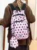 Mochila de Viaje Estilo Coreano con Lunares para Mujer, Mochila de Montañismo Deportiva al Aire Libre de Nicho, Mochila Ligera, Bolsa Casual para el Trabajo y la Escuela