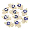 10 Piezas/paquete aleación gota de aceite con ojo de palma de diamante colgante de joyería colgante de collar diy accesorios de joyería