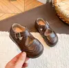 Zapatos de Princesa para Niña Estilo Nuevo Primavera/Otoño 2026 Estilo Escolar Corte Bajo Zapatos Pequeños de Piel Estilo Británico Brogue Zapatos de Bebé Suela Suave