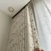 Flor de Chá Branca Sombra Alta Cortinas Blackout Fábrica Estilo de Alto Padrão Quarto Sala de Estar Estudo Jacquard Retrô Francês Cortinas