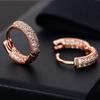 Nuevos aretes pequeños europeos y americanos de 10 mm con forma de anillo de diamantes cuadrados de circonita cúbica CZ, aretes pequeños para mujer, bohemios, oro rosa, plata