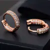 Accesorios de Moda Transfronterizos Pendientes Europeos y Americanos Populares Zirconia Microincrustada Abanico Pendientes Pequeños Dorado Oro Rosa Hebilla de Oreja Simple