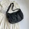 Bolsa jeans lavada popular deste ano, grande capacidade, bolsa transversal, bolsa de aula para estudantes, bolsa de lona estilo japonês, simples estilo coreano