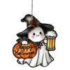 Decoración colgante de acrílico de fantasma de Halloween bestseller transfronterizo, decoración de ventana de fantasma de dibujos animados, manualidades decorativas para colgar en la pared del hogar