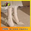 Tacones Altos Dorados de Moda para Mujer 2025 Nuevo Diseño Lentejuela Cristal Xiuhe Vestido de Boda Zapatos de Boda Doble Uso Zapatos de Novia