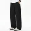 Pantalones Casuales de Algodón Puro de Alta Gama para Hombre Verano 2026 Nuevos Sueltos Rectos Delgados Transpirables Pierna Ancha Largos para Hombre