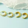 Pendientes de Aro de Tres Líneas Estilo Europeo y Americano con un Toque de Lujo, Accesorios para Cabello Corto Otoño e Invierno, Pendientes Minimalistas Mate, Moda Coreana