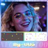Adesivos Faciais Fluorescentes Europeus e Americanos Transfronteiriços, Adesivos de Tatuagem Fluorescentes Simulados para Festa Noturna, Festival de Dança