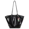 Bolsa Tote Versátil Moda Tendência 2026 Europeia e Americana Retrô para Mulheres, Bolsa de Ombro para o Dia a Dia, Versão Coreana Bolsa de Ombro de Grande Capacidade para Mulheres