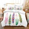 Juego de cama de tres piezas de la serie Feather de gran venta transfronteriza, estampado digital, Amazon comercio exterior, textil para el hogar, edredón