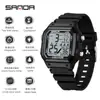 Reloj Electrónico Sanda Multifuncional de Moda Reloj Despertador con Temporizador de Cuenta Regresiva Pantalla Única Cuadrado Luminoso Estudiante Resistente al Agua