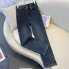 Jeans Slim de Perna Reta para Mulheres, Novo Estilo Verão 2025, Calça Cigarette Slimming de Cintura Alta Petite para Corpo em Formato de Pera