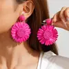 Pendientes de Ratán Tejidos a Mano de Estilo Festivo Europeos y Americanos Combinación de Colores de Verano de Moda Pendientes de Estilo Playa