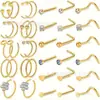 Acero Inoxidable 7 Barras L Barra Curva Barra Recta Diamante de Zirconia Piercing de Nariz Joyería para el Cuerpo Humano Explosiones Transfronterizas Amazon