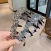 Diadema de Perlas de Cristal Lujosa y de Moda con Elaborado Diseño de Ola, Diadema Dentada, Pinza para el Cabello Esponjosa Estilo Francés de Punta Alta para Mujeres