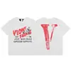 Camiseta de Verano Clásica de Manga Corta para Hombre Vlone Fog Mosaico Estampado Reflectante Marca de Moda V Grande Ajuste Holgado