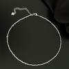 Nuevo Modelo 2026 Cadena Irregular de Plata Cadena para Clavícula Collar Cuadrado para Mujer, Estilo Versátil Simple y Elegante