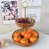 Cesta de Plástico Personalizada Imitación Ratán Cesta de Frutas Cesta de Snacks para Decoración del Hogar Cesta Dos Capas Removible Soporte para Plato de Frutas