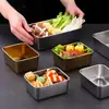 Acero Inoxidable 304 Recipiente para Preparación de Alimentos Plato para Almacenamiento de Alimentos de Cocina Brochetas para Cocinar en Barbacoa y Hot Pot Plato para Guarniciones de Tienda