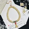 Nove Raízes de Bodhi Fogo Laranja Púrpura Pingente de Corrente de Celular Ornamento Exquisito Azul Linghua Pulseira de Pulso Anti-perda Capa de Celular Cordão para Mulheres